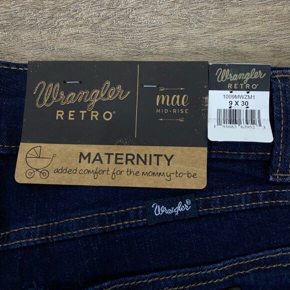 Wrangler Retro Mae Mid Rise Boot Cut Maternity Jeans 9 x 30 Blue Stretch Comfort - Picture 4 of 10